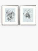 RRP £150 Silvery Blue Tulip Jennifer G Framed 2 Piece Set