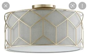 RRP £230 Boxed Naveen 3 Light 43Cm Semi Flush Mount