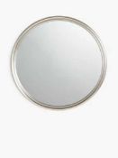 RRP £200 John Lewis & Partners Ribbed Round Wall Mirror, Silver