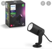 RRP £110 Boxed Philips Hue White And Colour Ambiance Outdoor Lily Spotlight