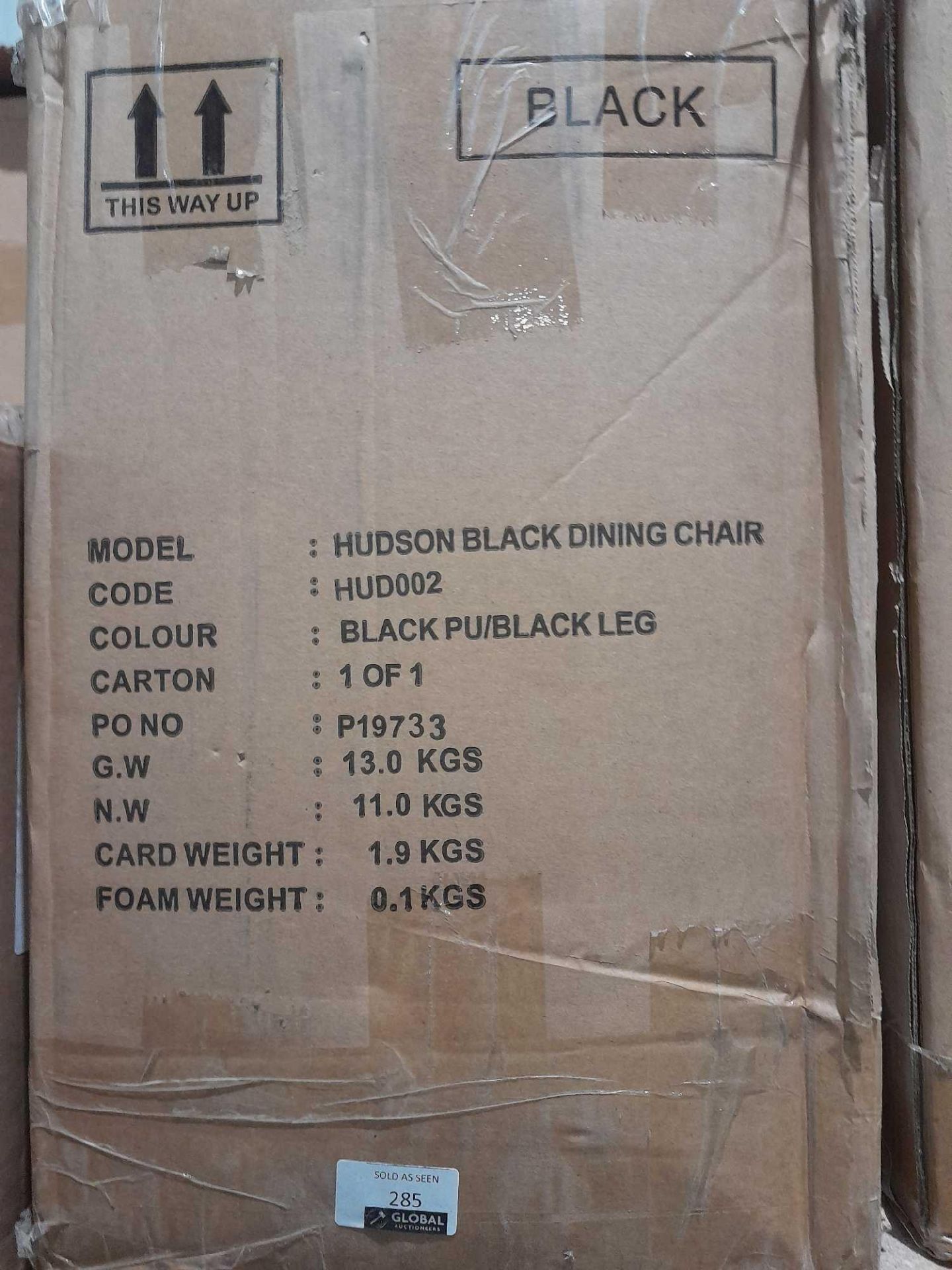 RRP £110 Boxed Darielle Upholstered Dining Chair Black - Image 2 of 2