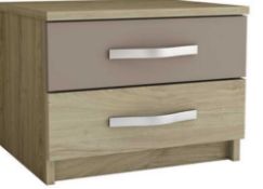 RRP £120 Boxed Demeyere 2 Drawer Bedside Chest Of Drawers