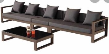 RRP £600 Boxed Amber 5-Person Seating Group With Cushions