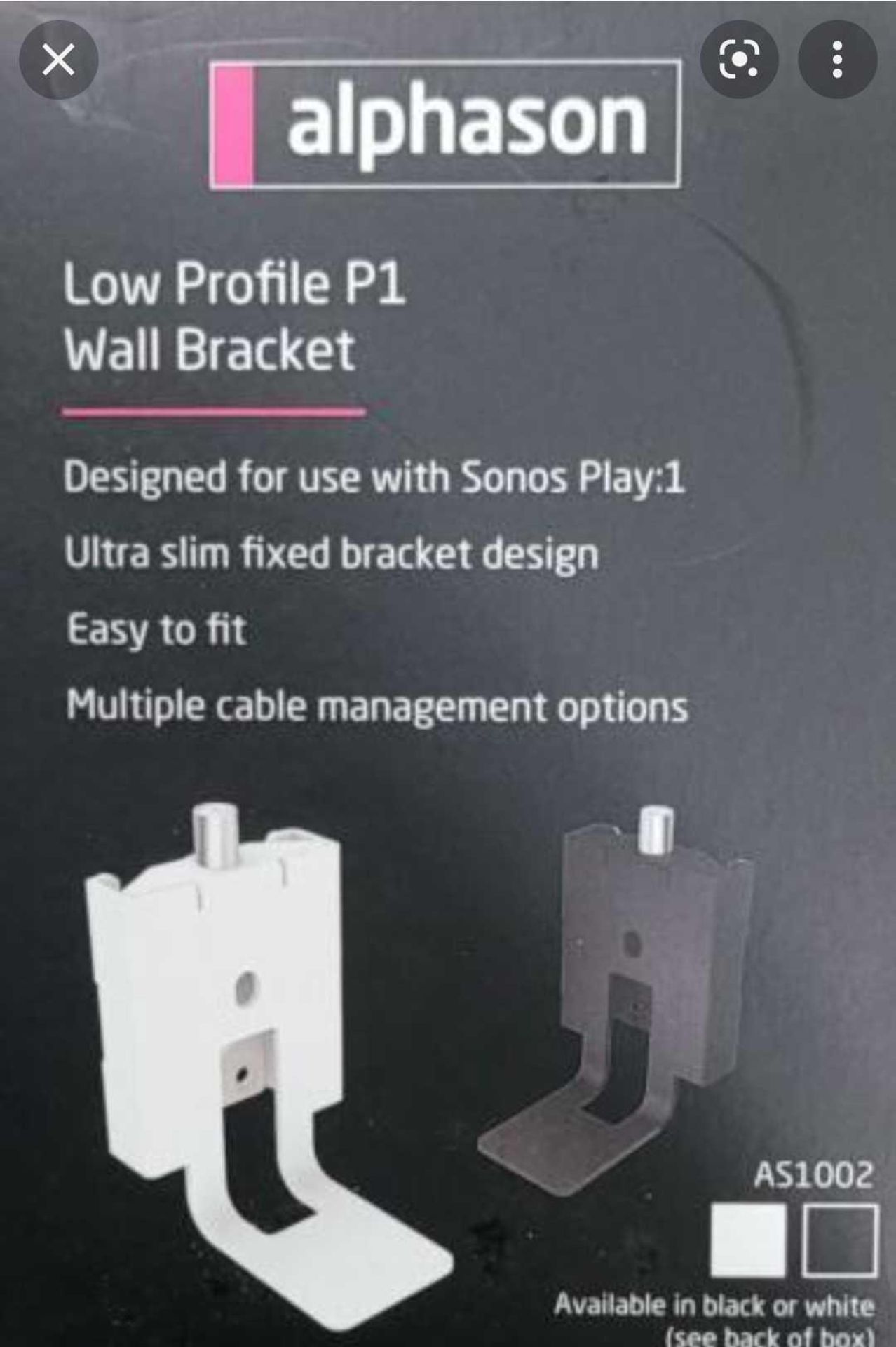 RRP £130 Lot To Contain X16 Boxed Alphason Low Profile P1 Wall Bracket