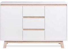 RRP £200 Boxed Furniture In Fashion Optra White And Oak Sideboard