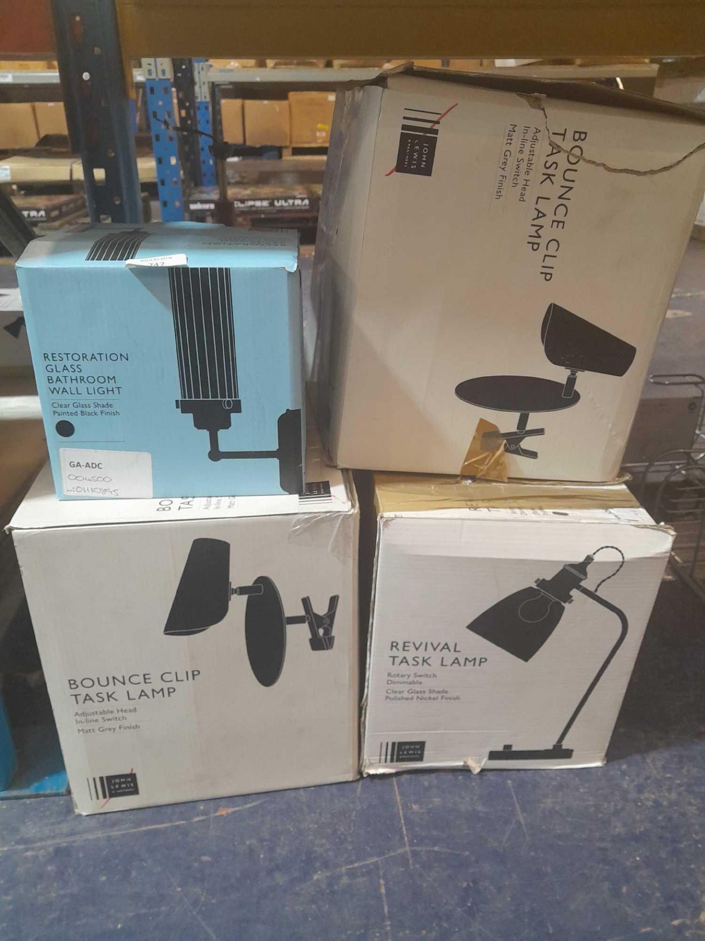 RRP £100 Lot To Contain 4 Boxed Assorted Lights To Include Bounce Task Lamps, Revival Task Lamps And - Image 2 of 2