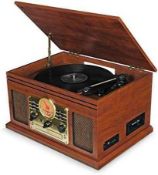 RRP £200 Boxed Victrola 6In1 Cassete & Cd Player Turntable