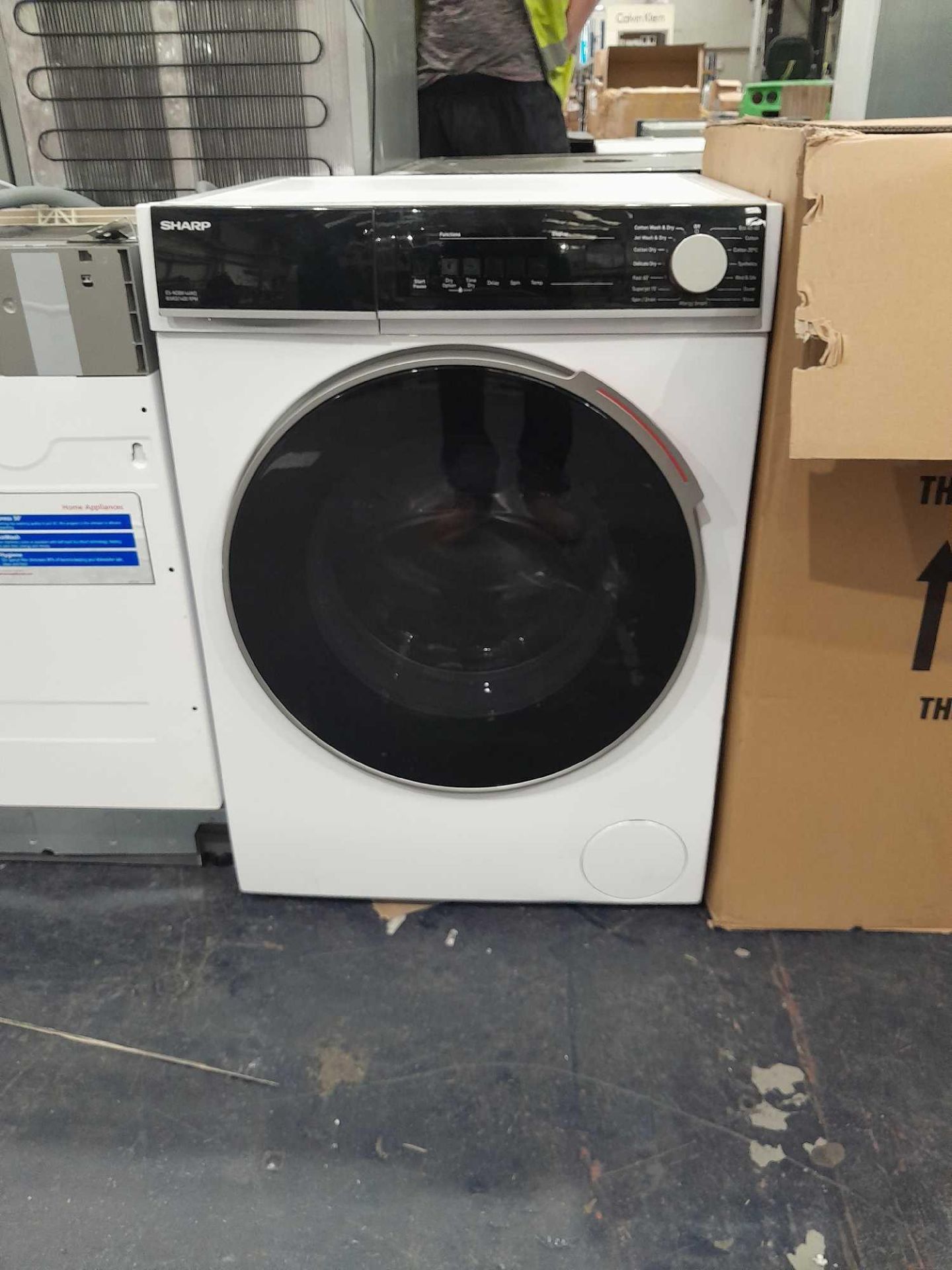 RRP £400 Sharp Sharp Es-Ndb8144Wd-En 8 Kg Washer Dryer - White 8 Kg Washer Dryer - White - Image 2 of 2