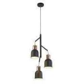 RRP £140 Lot To Contain 2 Boxed Searchlight Barham 3 Light Ceiling Pendants