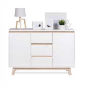 RRP £200 Boxed Furniture In Fashion Optra White And Oak Sideboard
