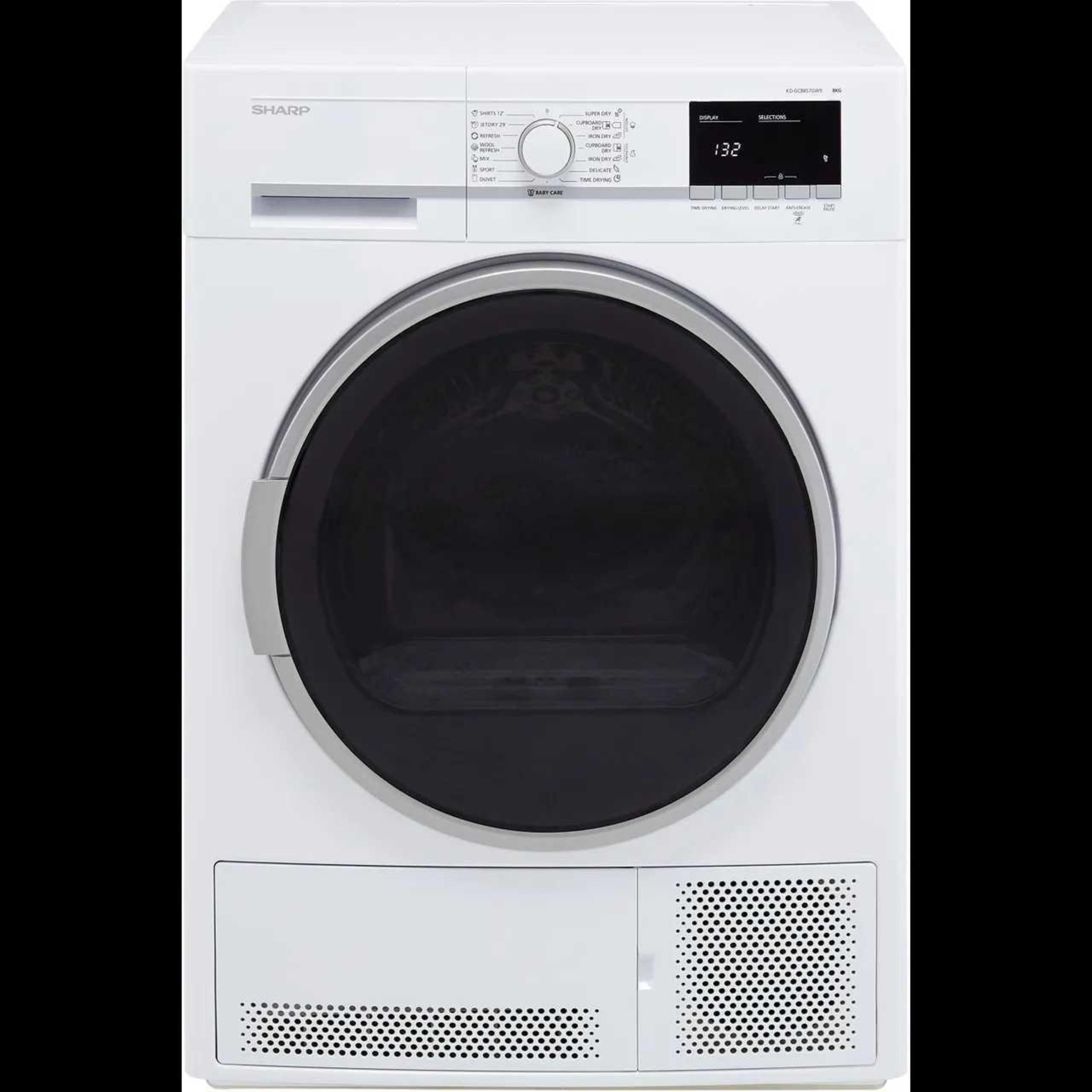 RRP £300 Sharp Kd-Gcb8S7Gw9-En 8Kg Condenser Tumble Dryer