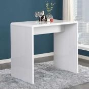 RRP £250 Boxed Furniture In Fashion Glacier Rectangular Bar Table In White High Gloss