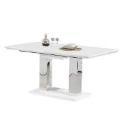 RRP £600 Boxed Furniture In Fashion Monton Small Modern Extendable Dining Table In High Gloss