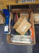 RRP £200 Box To Contain A Large Assortment Of Items To Include Bosch Air Filters, Keyboards, Baby S