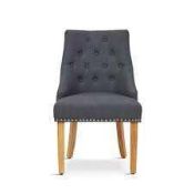 RRP £420 Boxed Mmilo Grey Fabric Dining Chair