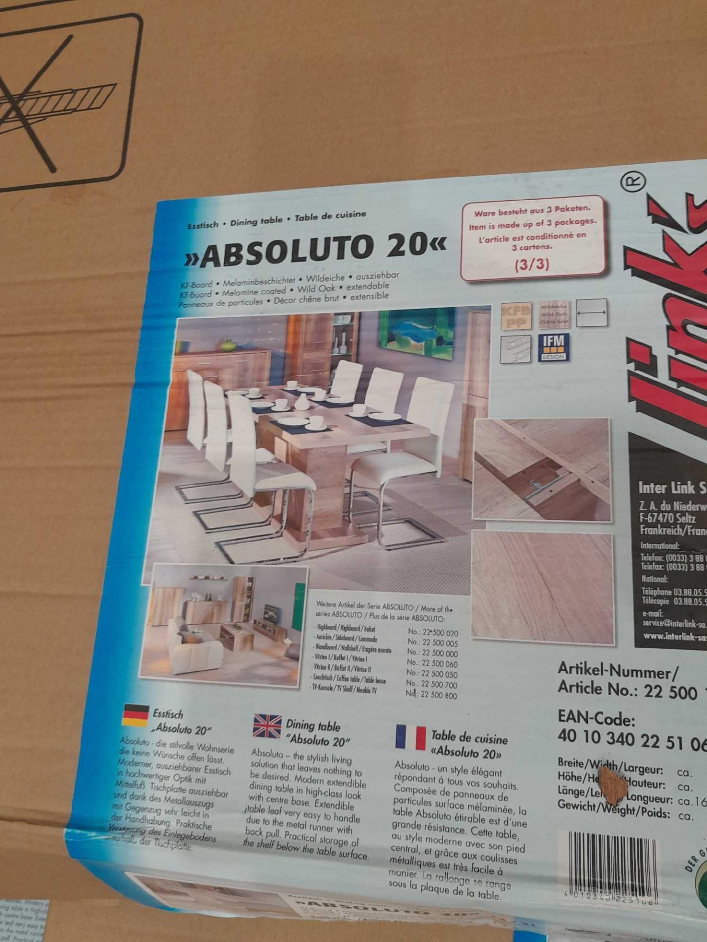 RRP £400 Boxed Links Absoluto 20 Stylish Dining Table