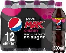 RRP £264 New And Sealed Lot To Contain (15 Items) Pepsi Max Cherry - Maximum Cherry, No Sugar - 12 x