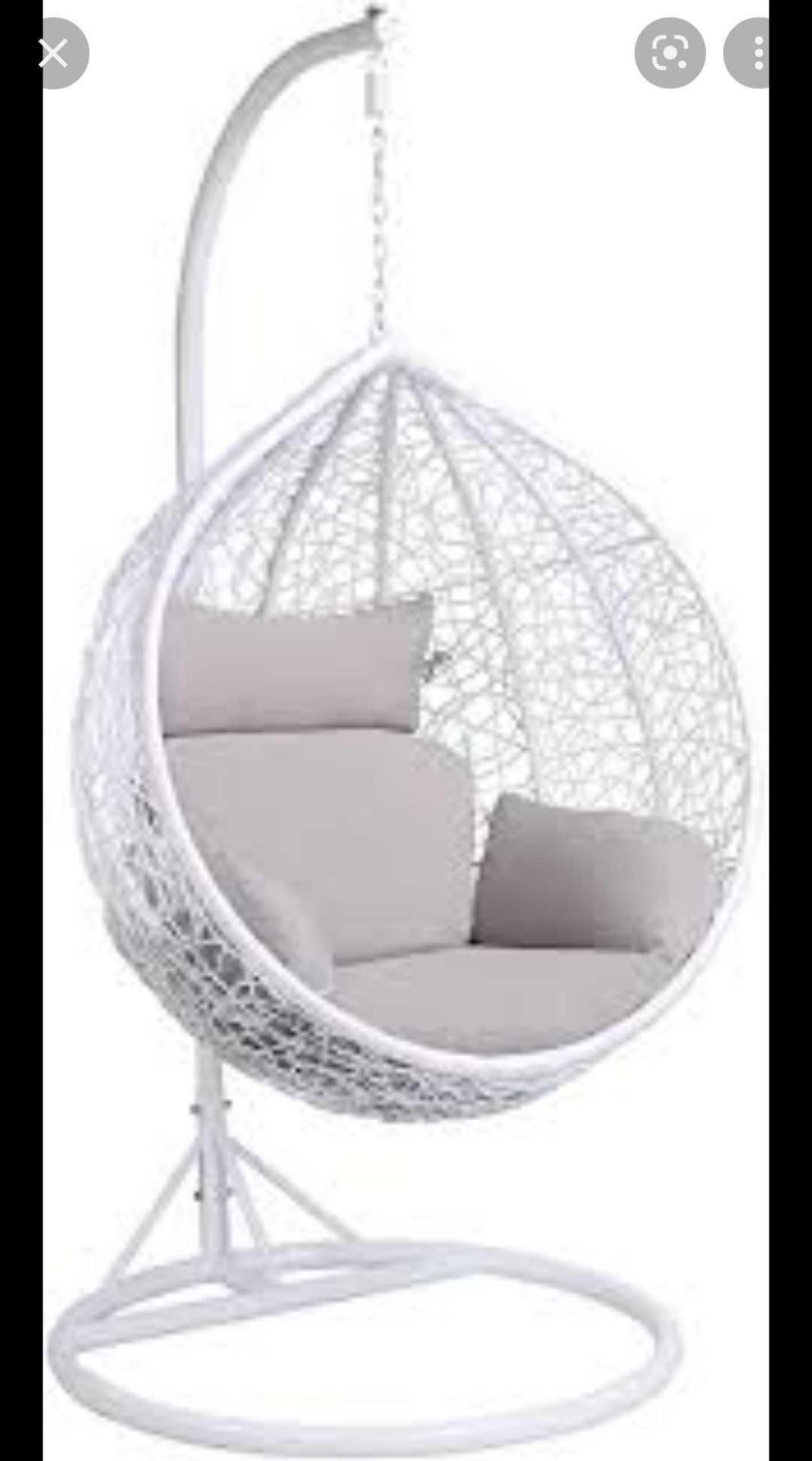 RRP £470 Boxed Patio Wicker Egg Chair In White