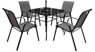 RRP £360 Boxed Aloona 4 Seater Dining Set With Parasol