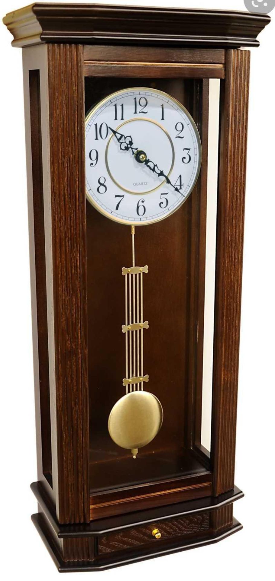 RRP £280 Boxed Biddeford 63Cm Wood Grandfather Clock