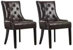 RRP £180 Boxed Set Of 2 Albertina Upholstered Dining Chairs