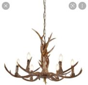 RRP £275 Boxed Searchlight Stag 6 Light Antler Ceiling Pendant