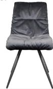 RRP £200 Boxed Set Of 2 Arana Dark Grey Velvet Chairs