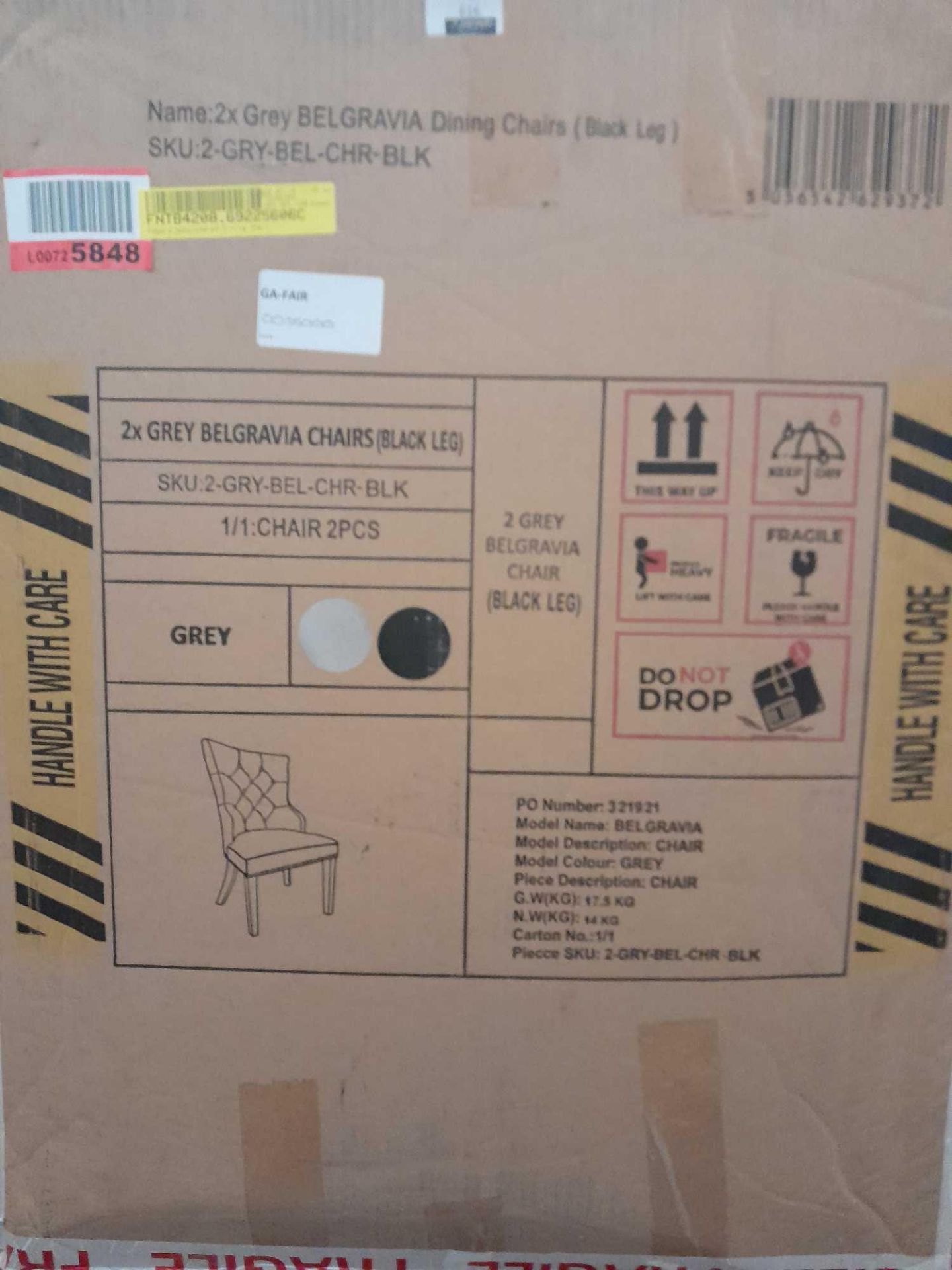 RRP £350 Boxed Edzard Upholstered Dining Chair - Image 2 of 2