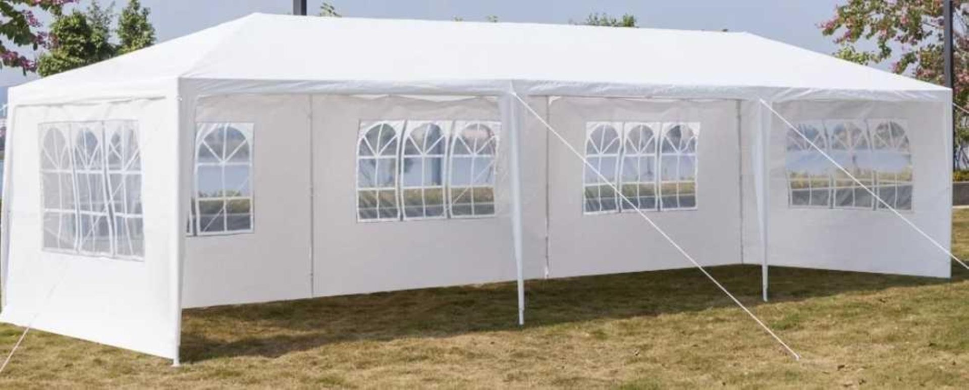 RRP £155 Boxed Chantilly 9Mx3M Iron Party Tent