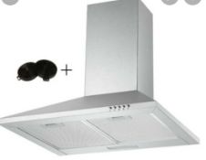 RRP £400 Boxed Culina White Glass Chimney Cooker Hood