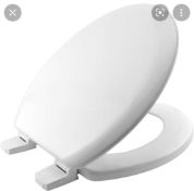 RRP £105 Lot To Contain 3 Boxed Bemis White Blanco Moulded Wood Toilet Seat