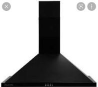 RRP £250 Boxed Russell Hobbs 90Cm Wide Black Steel Chimney Cooker Hood