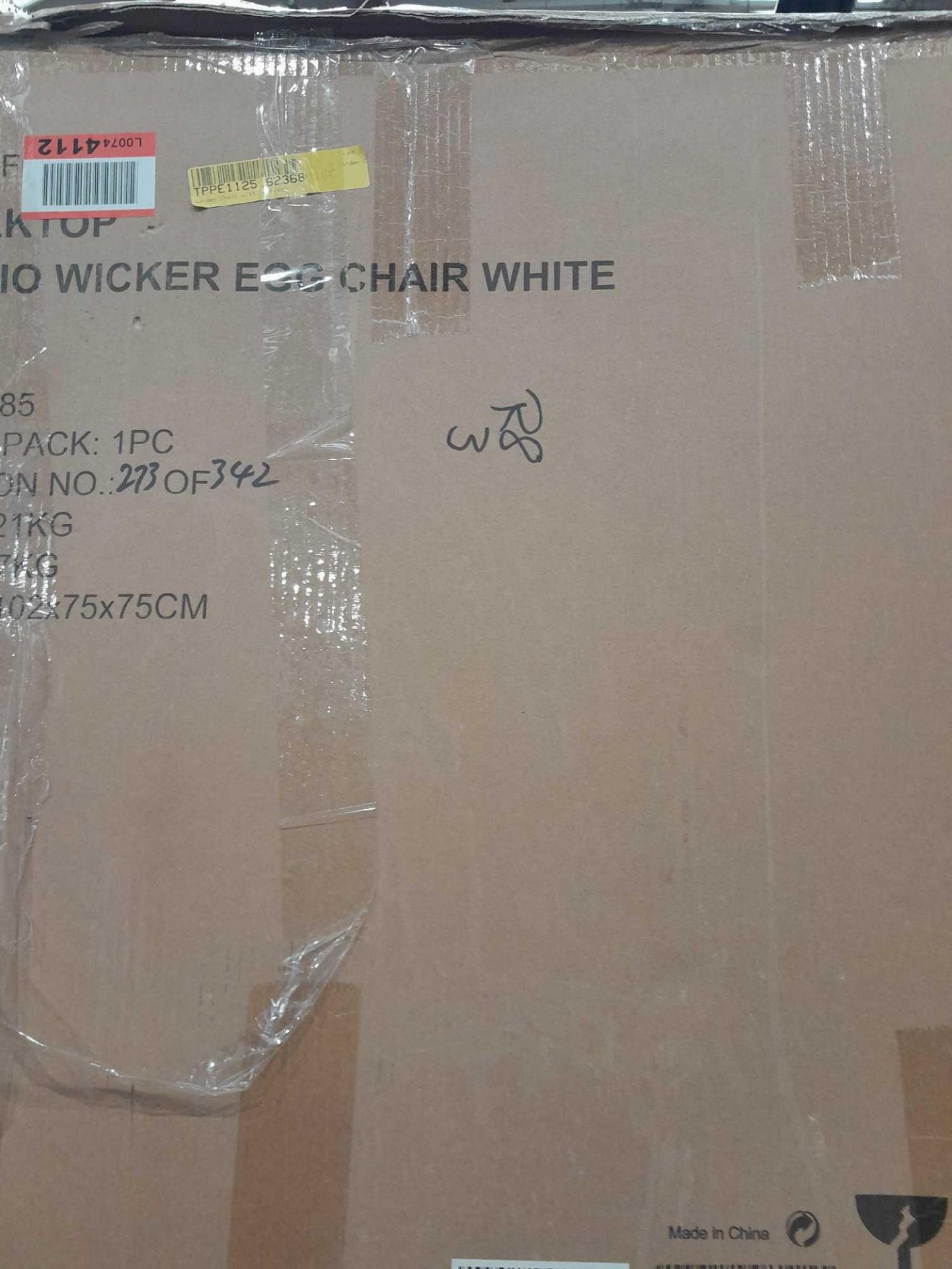 RRP £470 Boxed Patio Wicker Egg Chair In White - Image 2 of 2