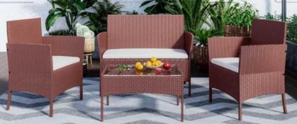 RRP £250 Boxed Gerardi 4 Seater Rattan Conversation Set