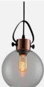 RRP £80 Boxed Searchlight Madura 1 Light Gloss And Copper Pendant