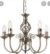RRP £135 Lot To Contain 2 Boxed Assorted Items To Include A 5 Light Candle Style Chandelier And A Au
