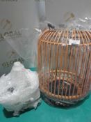 RRP £100 Lot To Contain X2 Items, John Lewis Ruby Duo Table Lamp, John Lewis Large Outdoor Lantern