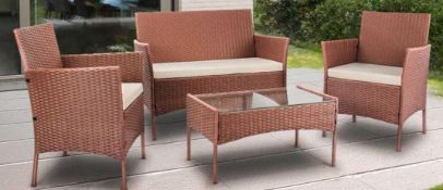 RRP £190 Boxed Gerardi 4 Seater Rattan Conversation Set