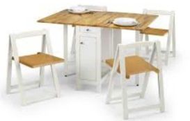 RRP £300 Boxed Savoy Dining Set White/Natural