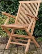 RRP £540 Boxed Set Of 2 Plumley Folding Armchairs