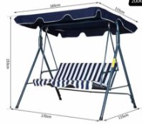 RRP £100 Boxed Wimbish Swing Seat Canopy Blue/White