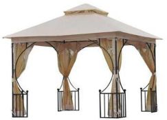 RRP £225 Boxed Outsunny 3Lx3Wx2.75Hcm Beige Gazebo