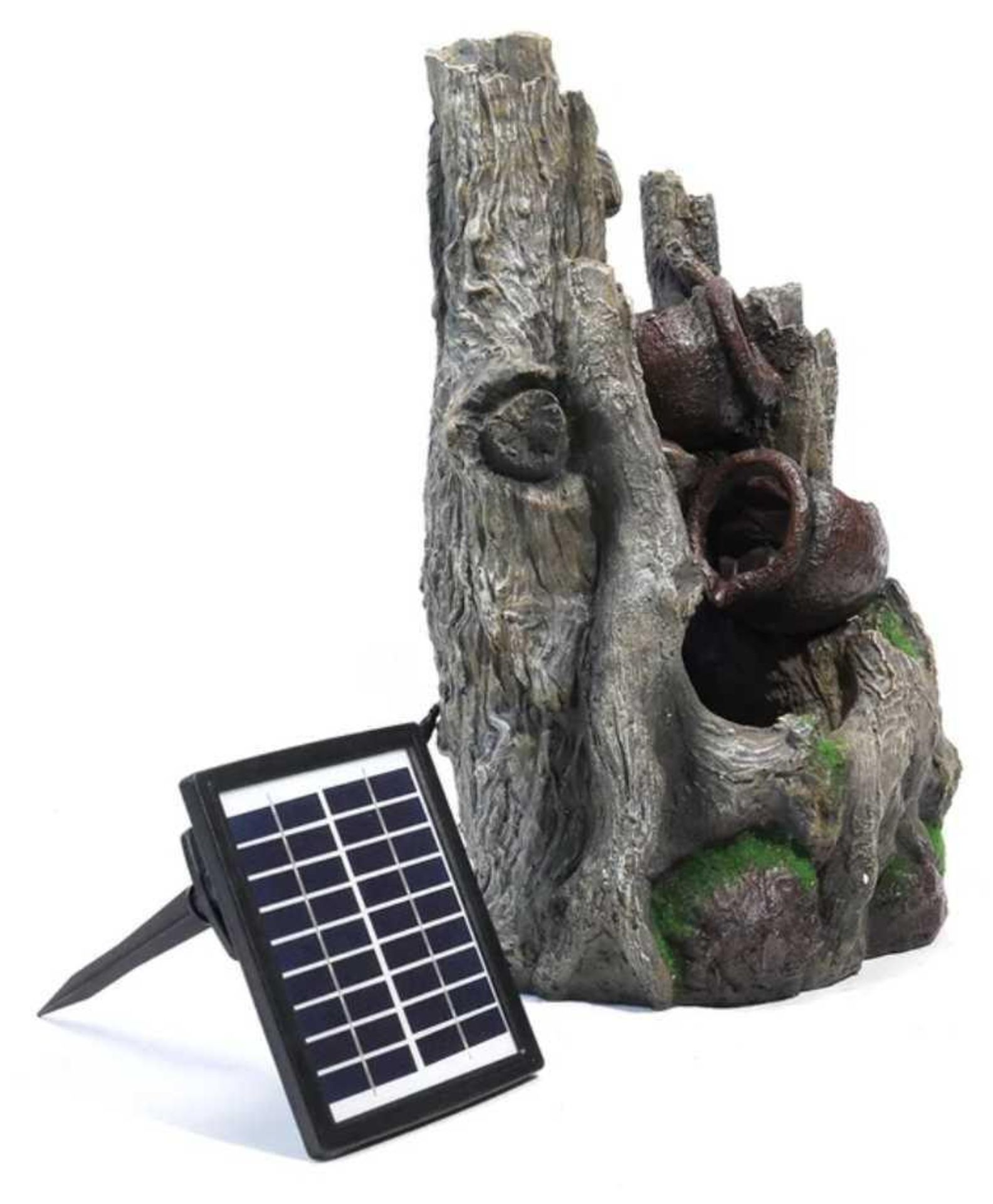 RRP £250 Boxed Louella Resin Solar Fountain With Led Light