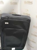 RRP £80 John Lewis Soft Shell 4 Wheel Black Medium Suitcase