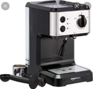 RRP £100 Boxed Amazon Basics Espresso Coffee Machine With Milk Frother