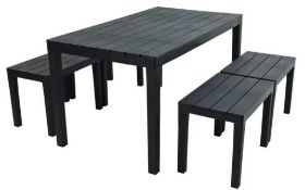 RRP £300 Boxed Aradhya 4 Seater Anthracite Dining Set