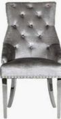 RRP £500 Boxed Arigi Bianchi Dining Diamond Stitched Back Dark Grey Chairs