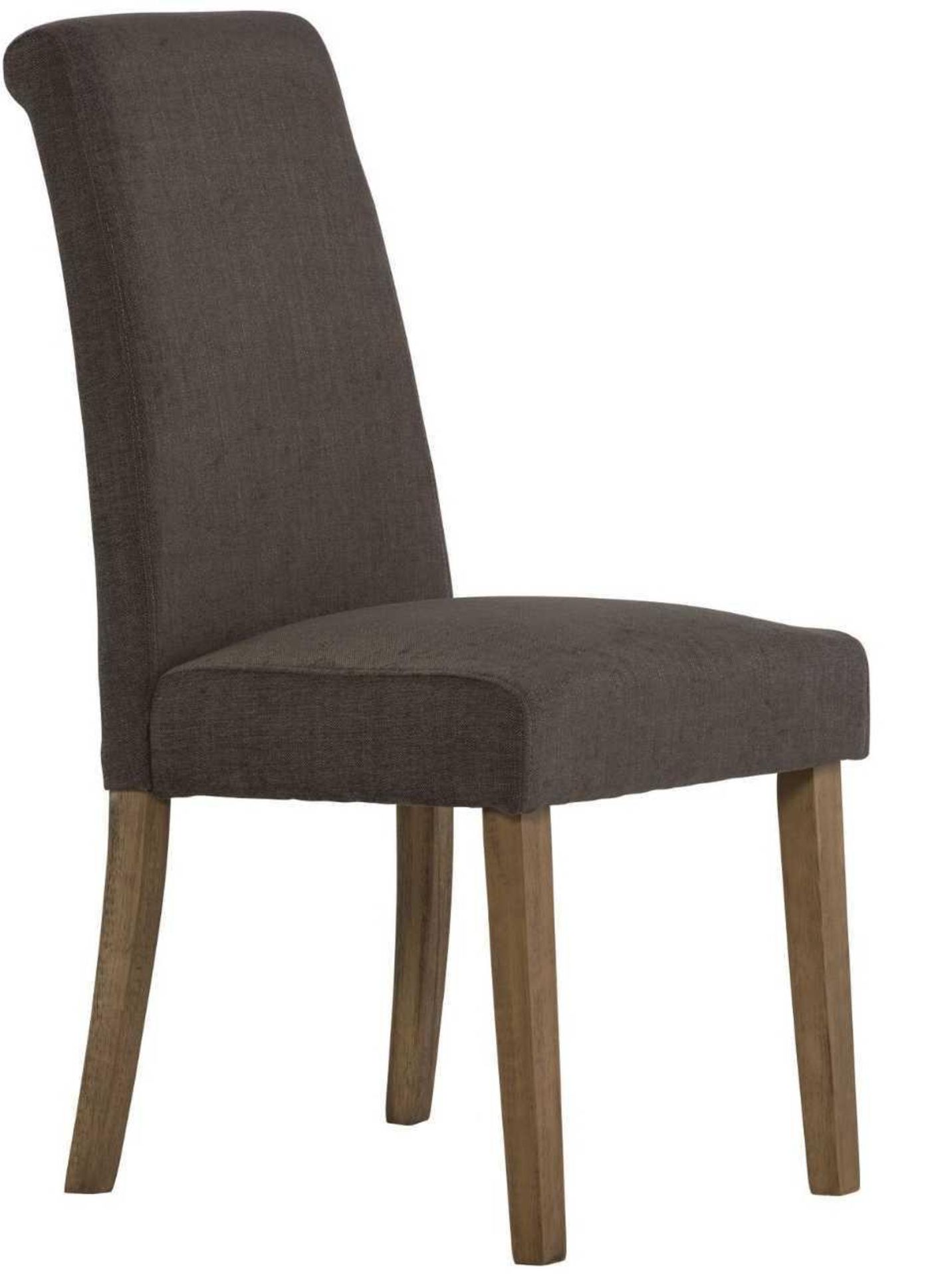 RRP £420 Boxed 1 Piece Dark Grey Natural Wood Dining Chair