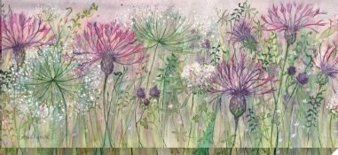 RRP £130 Catherine Stephenson Thistle And Clover 135X60Cm Wall Art