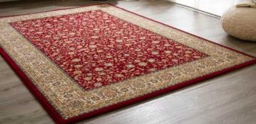 RRP £420 240X320Cm Leeds Red Vintage Floor Rug